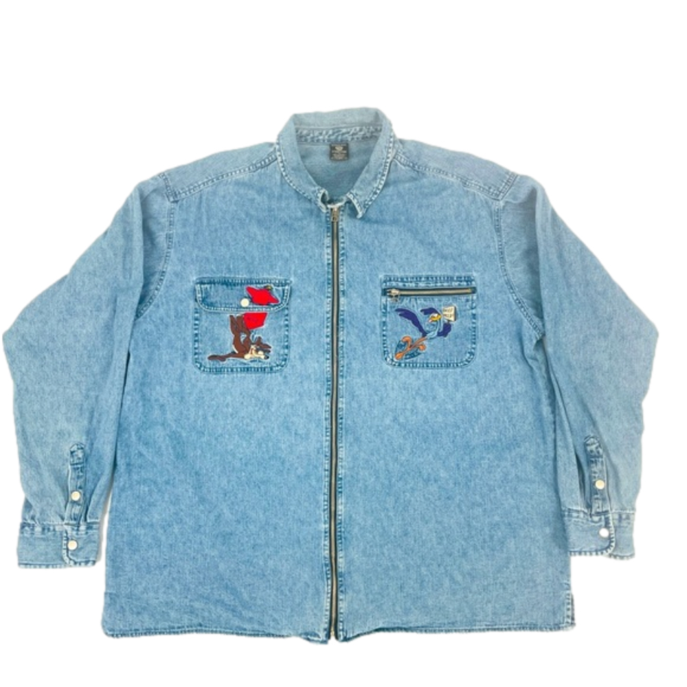 VTG WARNER BROS. Lightweight Denim Character Jean Jacket - XL